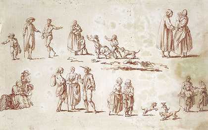 流行人物研究`Etudes de figures populaires (18th century) by Jean-Jacques de Boissieu