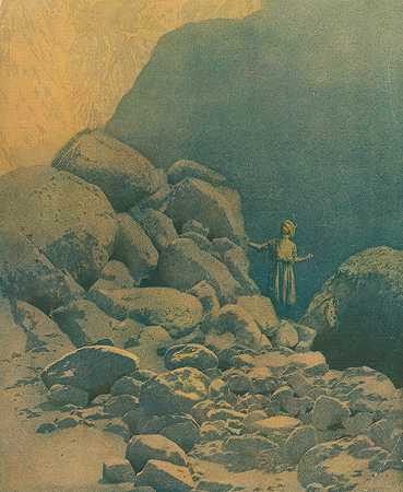 钻石谷。`The valley of diamonds. (1907) by Maxfield Parrish