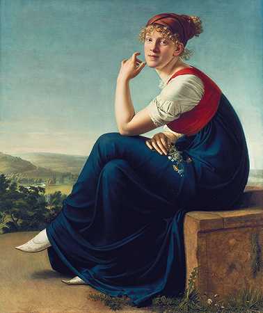 海因里克·丹内克肖像`Bildnis der Heinrike Dannecker (1802) by Christian Gottlieb Schick