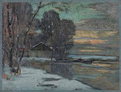 L通道冬季OURCQ`Canal de lOurcq en hiver (1907) by Jean Constant Pape