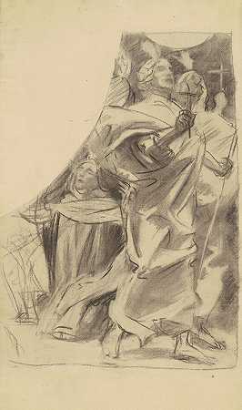 学习宗教的胜利`Study for Triumph of Religion (c. 1903~1916) by John Singer Sargent