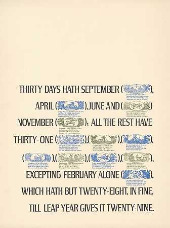 三十天是九月`Thirty days hath September (1965) by Herb Lubalin