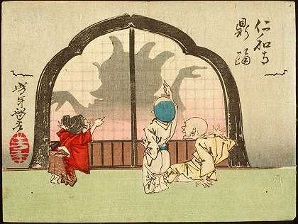 Ninnaji神庙的跳舞壶`The Dancing Pot at the Temple Ninnaji (1882) by Tsukioka Yoshitoshi