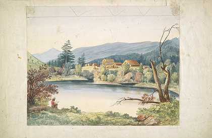 圣伊格纳提乌斯河科乌尔·达莱内使团`Coeur d’Alene Mission, St. Ignatius River (1854) by John Mix Stanley