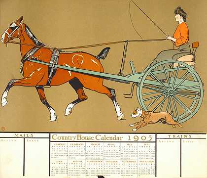 乡村别墅日历1905`Country House calendar 1905 (1904) by Edward Penfield