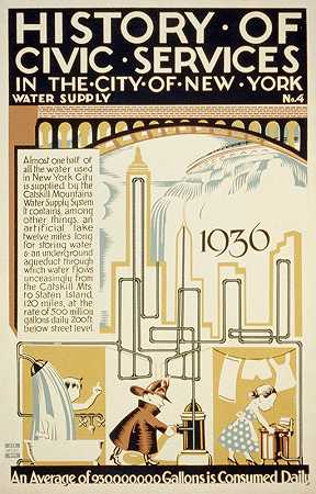 纽约市市政服务历史供水第4号`History of civic services in the city of New York Water supply No. 4 (1936) by Vera Bock