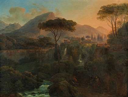 蒂沃利格雷戈里亚纳别墅`Villa Gregoriana, Tivoli (1843) by Johann Nepomuk Schödlberger