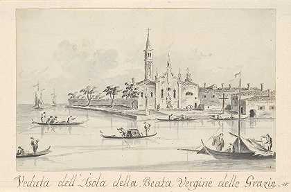 恩典圣母岛`The Island of the Beata Vergine delle Grazie (ca. 1804–28) by Giacomo Guardi
