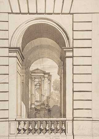 为稳定拱门设计，Hôtel Candamo`Design for Stable Arches, Hôtel Candamo (ca. 1873) by Jules-Edmond-Charles Lachaise