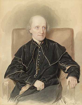 温泽兹·爱德华德·米迪肖像`Portrait Vinzenz Eduard Milde (1835) by Josef Kriehuber