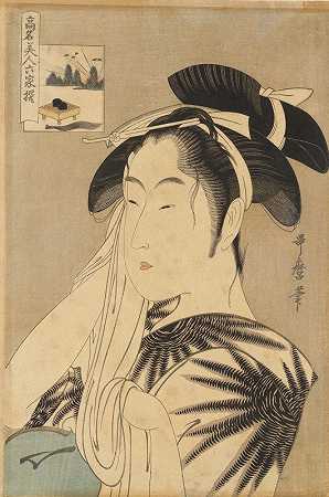 浅海的遗孀`The Widow of Asahiya (between 1795 and 1796) by Kitagawa Utamaro