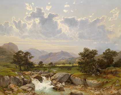 阿布特瑙附近的景观`Landschaft bei Abtenau by Julius Rose