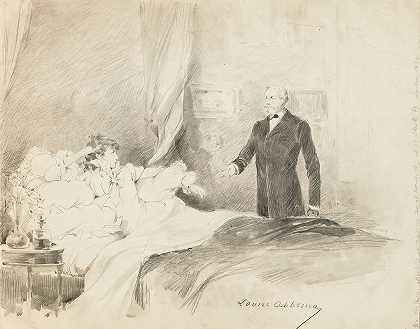 莎拉·伯恩哈特和的场景生活3`Scenes of Sarah Bernhardts life 3 (1879) by Louise Abbéma
