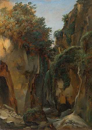 索伦托峡谷`Ravine at Sorrento (1821 or later) by François Edouard Bertin