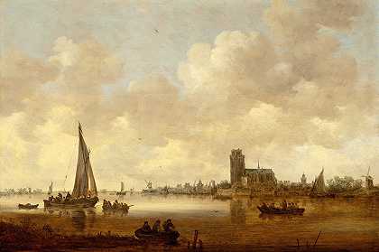 多德雷赫特景观`View of Dordrecht (1645) by Jan van Goyen