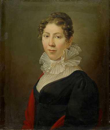 玛丽亚·玛格达莱娜·基塞尔·米维尔肖像`Portrait of Maria Magdalena Kissel~Miville by Pieter Recco