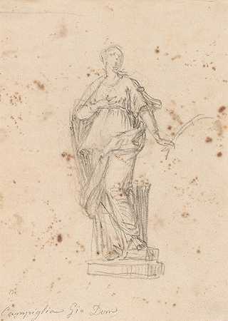 女圣人雕像`Statue of a Female Saint (early to mid~18th century) by Giovanni Domenico Campiglia
