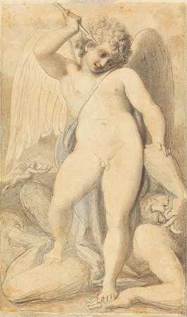 丘比特战胜了一个色狼`Cupid Overpowering a Satyr by Richard Cosway