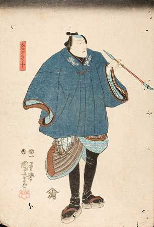 Ichikawa DanjūrōVIII扮演来自Jū的Ebizako`Ichikawa Danjūrō VIII in the role of Ebizako no Jū (circa 1850) by Utagawa Kuniyoshi
