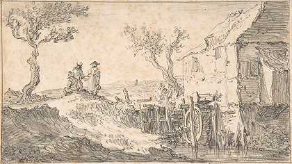 水磨`The Water Mill (early to mid~17th century) by Jan van Goyen