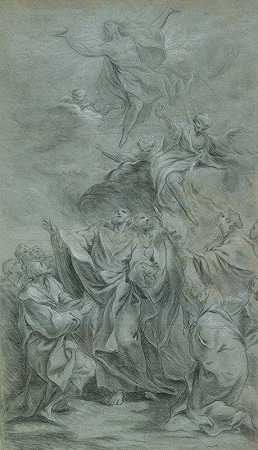 基督的升天`The Ascension of Christ (ca. 1737) by Pierre Charles Trémolières