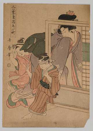 《小苗：七棵小苗》系列中的清水町`Kiyomizu Komachi from the series Little Seedlings: Seven Komachi (c. 1900~1916) by Kitagawa Utamaro
