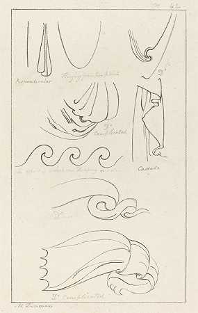 《窗帘》，1829年出版`Drapery, published 1829 by Maria Denman