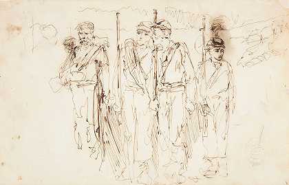 走路的人受伤了`The Walking Wounded (1861~1862) by Winslow Homer