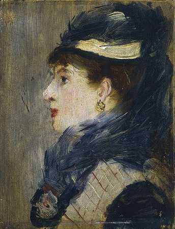 女士肖像`Portrait of a Lady (c. 1879) by Édouard Manet