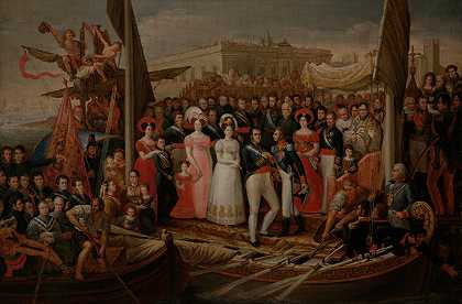 费迪南德七世在圣玛丽港登陆`Landing of Ferdinand VII in El Puerto de Santa María (1823~1828) by José Aparicio