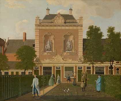 阿姆斯特丹Keizersgracht 524的花园和马车屋`The Garden and Coach House of 524 Keizersgracht in Amsterdam (1772) by Hendrik Keun