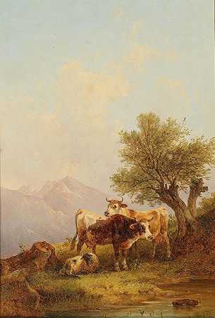 高山牧场`An Alpine Pasture by Edmund Mahlknecht