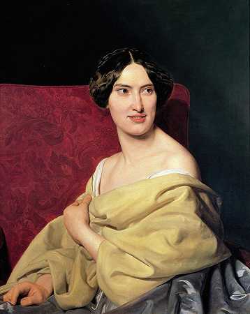 艺术家安娜·拜尔她的第二任妻子`Anna Bayer, the artists second wife (1850) by Ferdinand Georg Waldmüller
