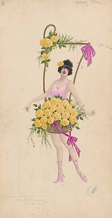2-黄玫瑰`2~Yellow Roses (1919 ~ 1920) by Will R. Barnes