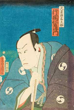 演员Kataoka Nizaemon饰演Ōboshi Yuranosuke（47 rōnin的领袖）`The Actor Kataoka Nizaemon in the role of Ōboshi Yuranosuke (leader of the 47 rōnin) (1862) by Utagawa Kunisada (Toyokuni III)