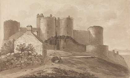 哈立克古堡`Harlech Castle (1810) by Isaac Weld
