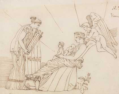 福布斯出生时，来自埃斯库罗斯，弗利斯`To Phoebus at His Birth, From Aeschylus, Furies (1787) by John Flaxman