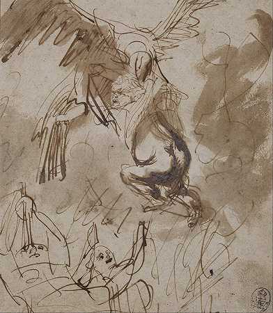 木卫三诱拐研究`Study for The Abduction of Ganymede (1635) by Rembrandt van Rijn