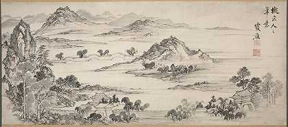 西湖风景`View of West Lake (1700s) by Ike Taiga