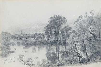 查尔斯河，马萨诸塞州剑桥`Charles River, Cambridge, Massachusetts (1886) by William Trost Richards
