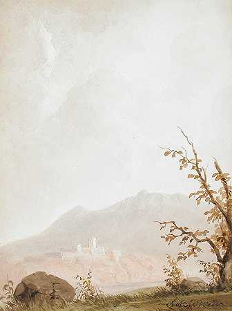 意大利风景`Italian Landscape (circa 1825~1827) by Robert Walter Weir