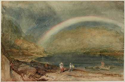 彩虹奥斯特派和费尔森`The Rainbow; Osterspai and Filsen (1817) by Joseph Mallord William Turner