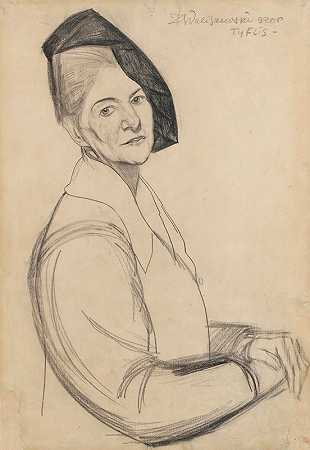 母亲画像`Portrait of a mother (1920) by Zygmunt Waliszewski