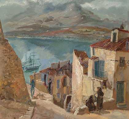 卡尔维港`Le port de Calvi (1930) by Alexander Evgenievich Yakovlev