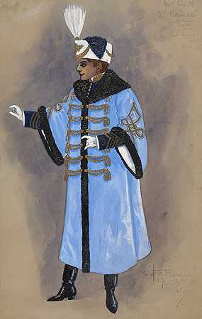 Rork Prince先生入口外套蓝色衬衫`Mr. Rork~Prince~Entrance Coat over Blue Shirt (1910) by Will R. Barnes