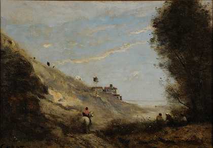 骑士谷`Le vallon au cavalier (1843) by Jean-Baptiste-Camille Corot