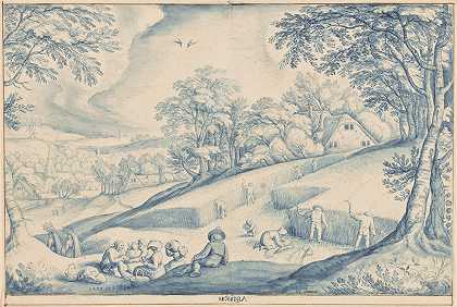 八月`August (1595) by Jacob Savery the Elder