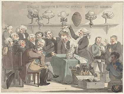 戴假发的男人`Mannen die pruiken passen (1800 ~ 1805) by Jacob Smies
