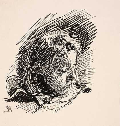 这位艺术家的女儿克拉拉（诺尔）的负责人`Hoved af kunstnerens datter Clara (Nolle) (1908 ~ 1909) by Fritz Syberg