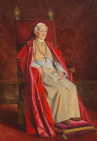 教皇利奥十三世。`Papst Leo XIII. (around 1900) by Adolf Pirsch